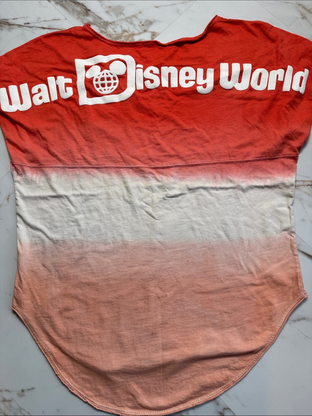 Walt Disney World Spirit Jersey Short Sleeve Coral Orange Peach Ombre Sz S